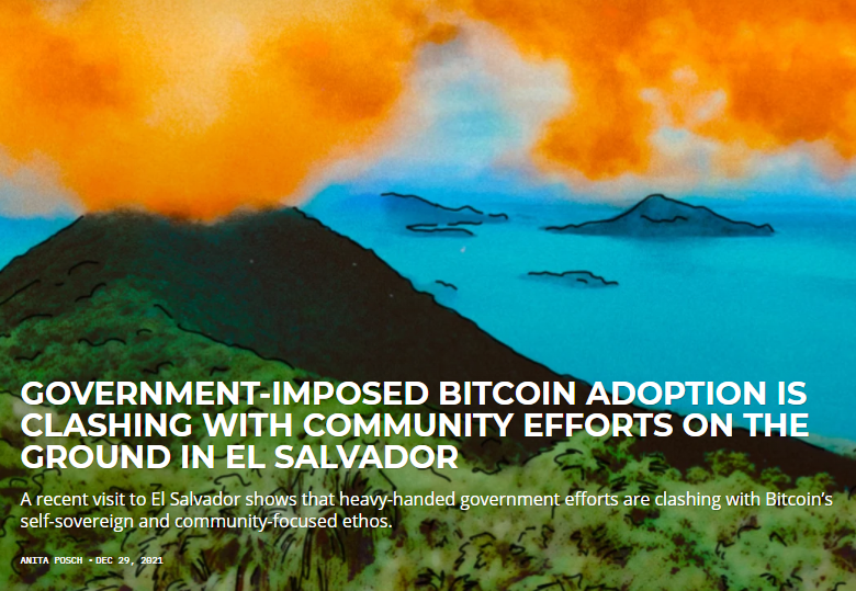 Government-imposed Bitcoin adoption is clashing with community efforts on the ground in El Salvador
