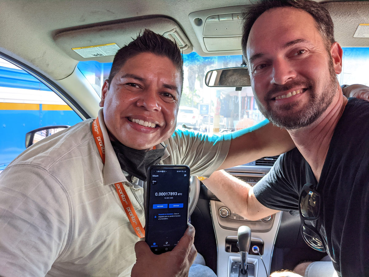 Our Uber driver after we helped him to install the Muun wallet.