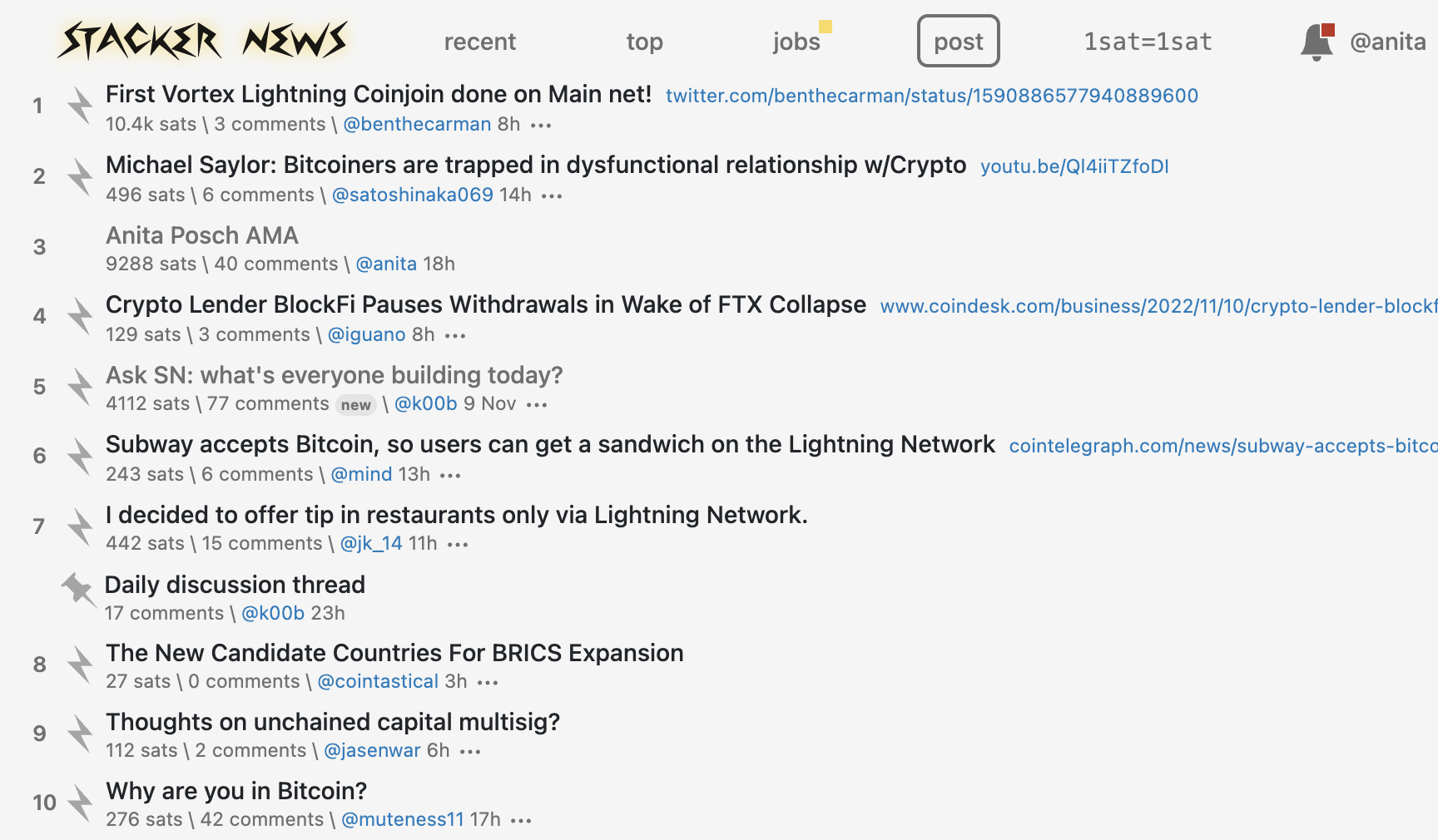 Earn bitcoin on Stacker News: People asked and I answered