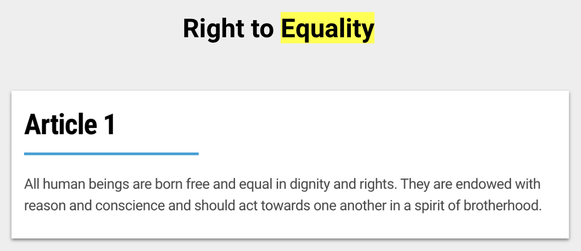 The Right to Equality